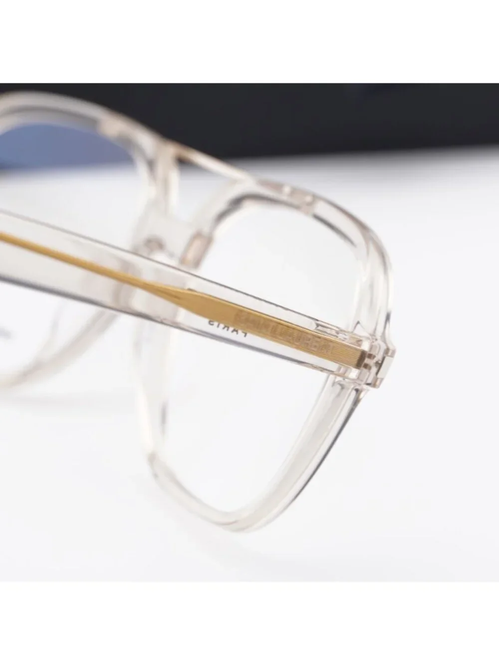 Saint Laurent SL545 OPT 003 Eyeglasses Shiny Beige 58mm Square Frame